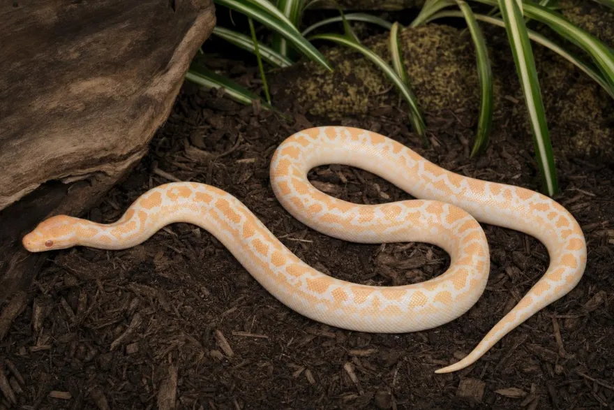 Albino der Braunen Regenbogenboa, Epicrates maurus