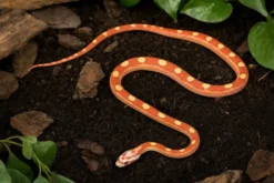 Albino-Motley-Kornnatter, Pantherophis guttatus