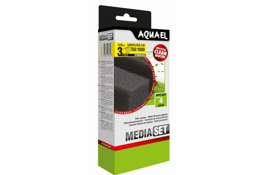 Aquael Filterschwamm Unifilter 750 / 1000, Filter-Ersatz, 3 Stück
