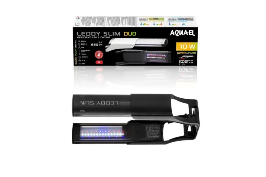 Aquael Leddy Slim Duo, Sunny Plant & Night 2.0, schwarz, 20-50 cm, 10 W