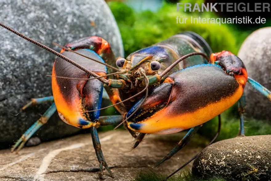 Blauer Rotscheren-Tigerkrebs, Cherax alyciae "Blue Kong Red Claw" - Zufällig