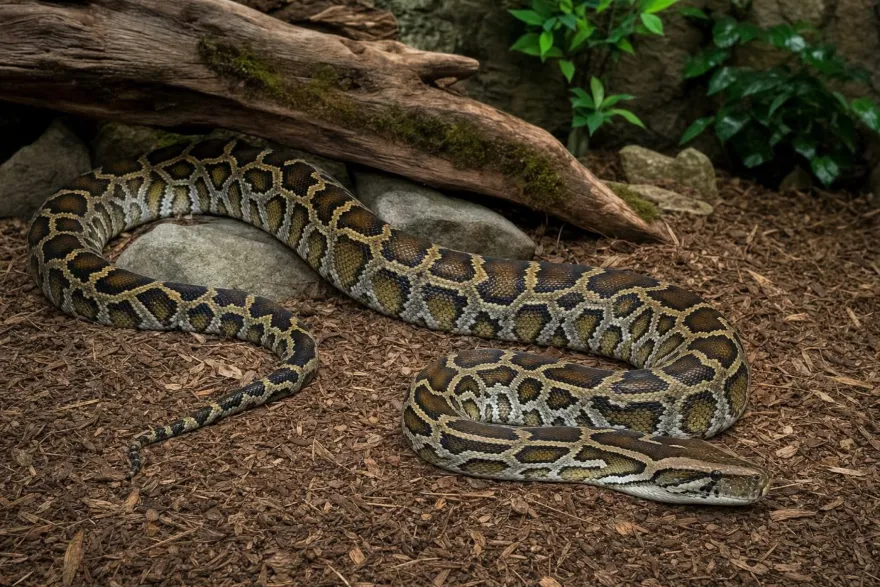 Dunkler Tigerpython, Python bivittatus
