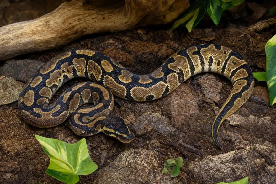 Enchi-Leopard-Königspython het. Pied, Python regius