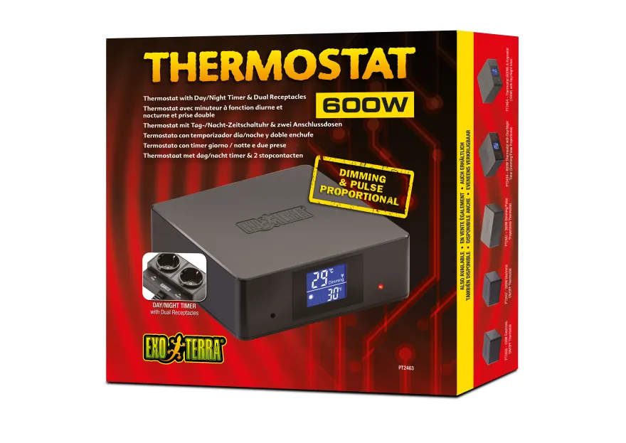 Exo Terra Thermostat 600W mit Doppelsteckdose
