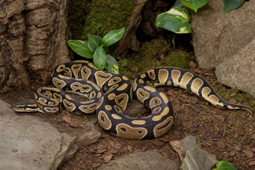 Königspython in verschiedenen Morphen, Python regius