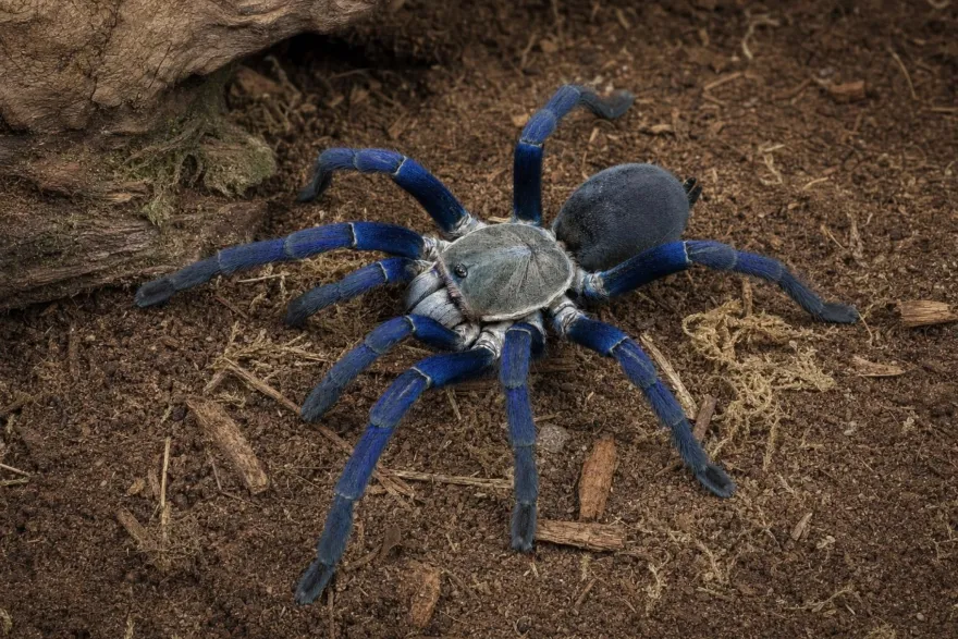 Kobaltblaue Vogelspinne, Haplopelma lividum