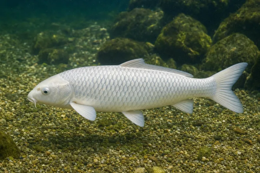 Koi Platin ogon (Glanzkoi weiß), 7-10 cm, Cyprinus carpio