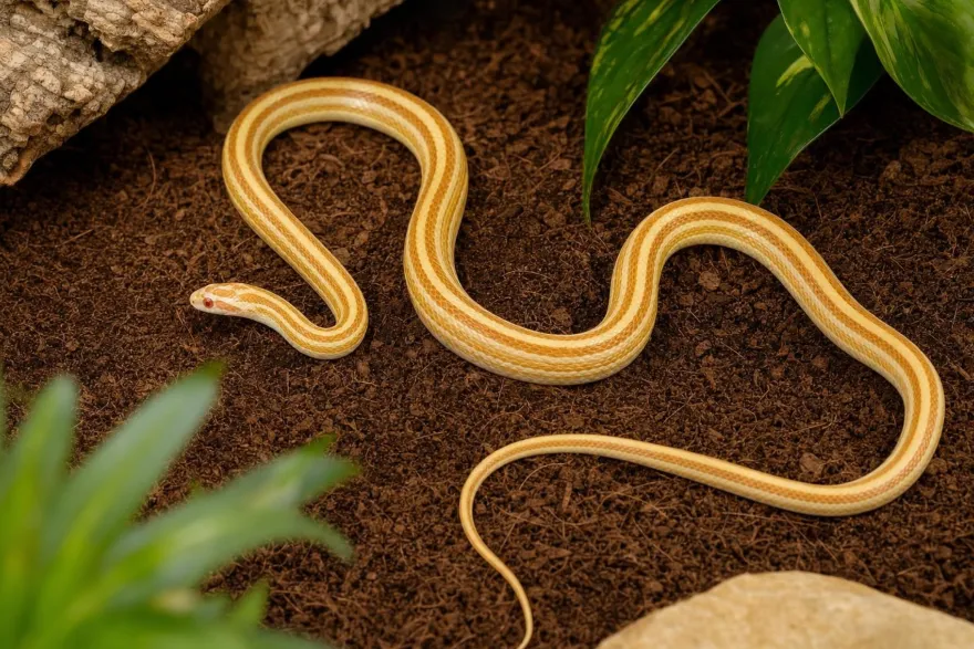 Kornnatter „Butter Motley Striped“, Pantherophis guttatus