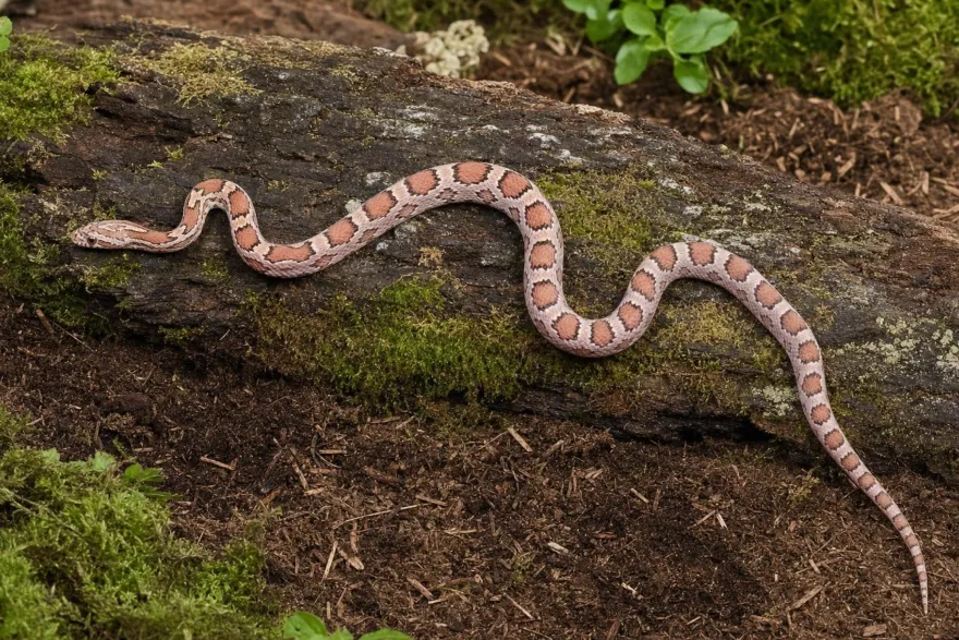 Kornnatter „Coral Ghost Sunkissed Motley“, Pantherophis guttatus
