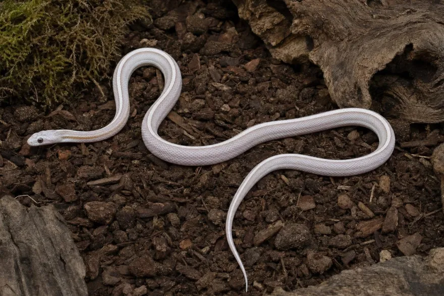Kornnatter „Ultramel Anery Motley Tessera“, Pantherophis guttatus
