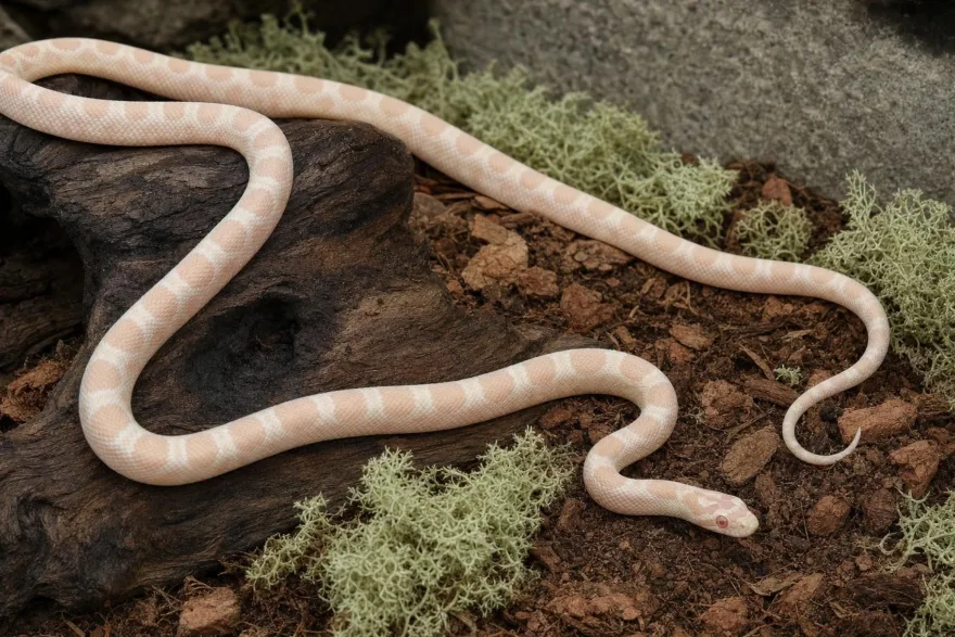Kornnatter „Xantisch Snow“, Pantherophis guttatus