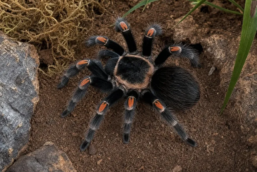 Mexikanische Flammenknie-Vogelspinne, Brachypelma auratum