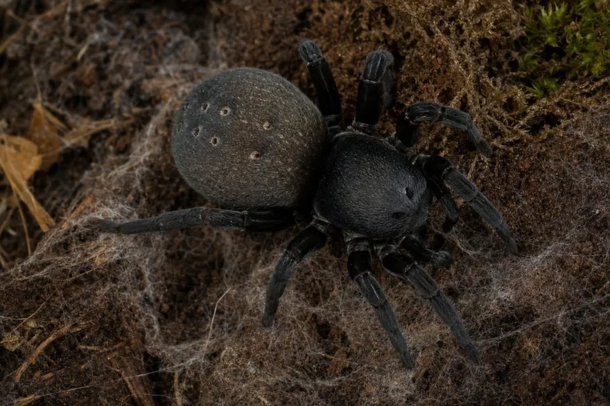 Namibische Stachel-Samtspinne, Gandanameno echinata