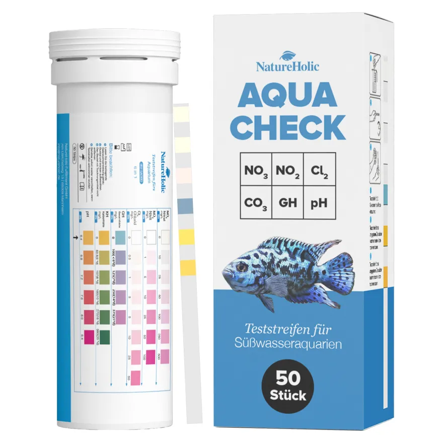NatureHolic Aqua Check 6-in-1, Wassertest Teststreifen, 50 Stück