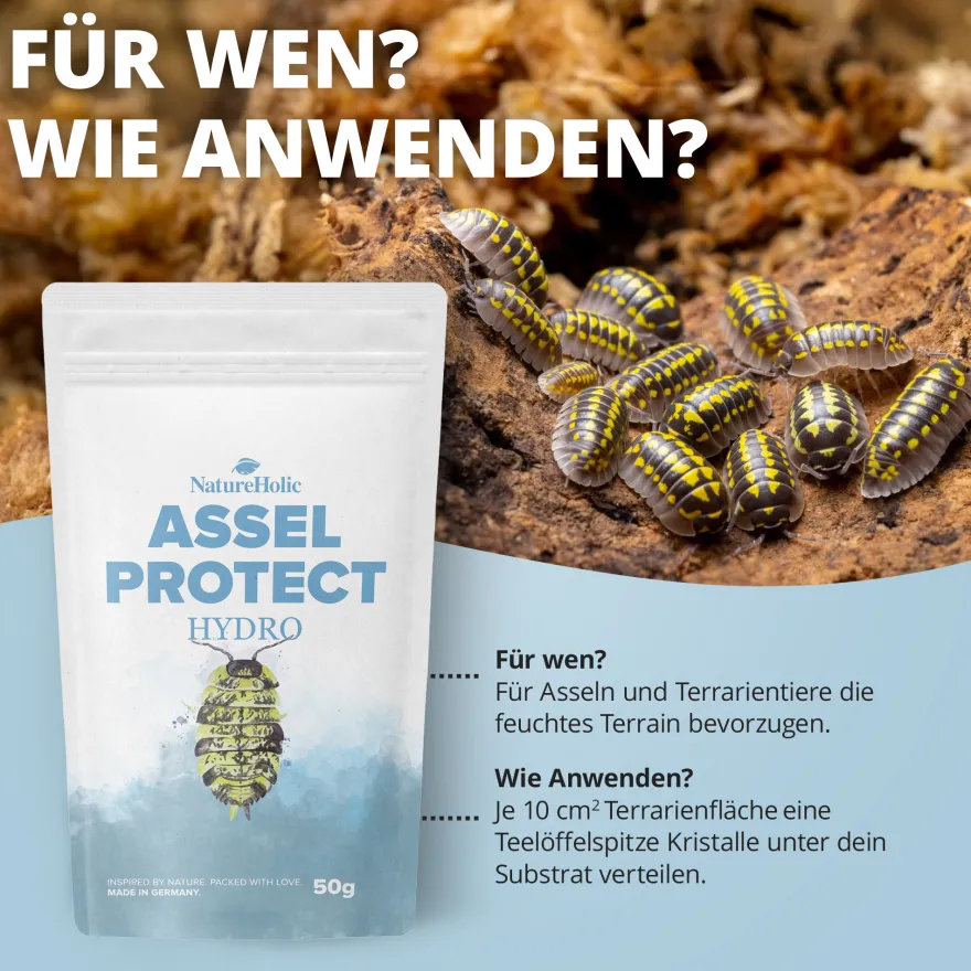 NatureHolic Assel HydroProtect, Wasserspeicher für Asselterrarien, 50 g