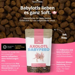 NatureHolic Axolotl Babyfeed, Jungtier Axolotl Softfutter, 50 g