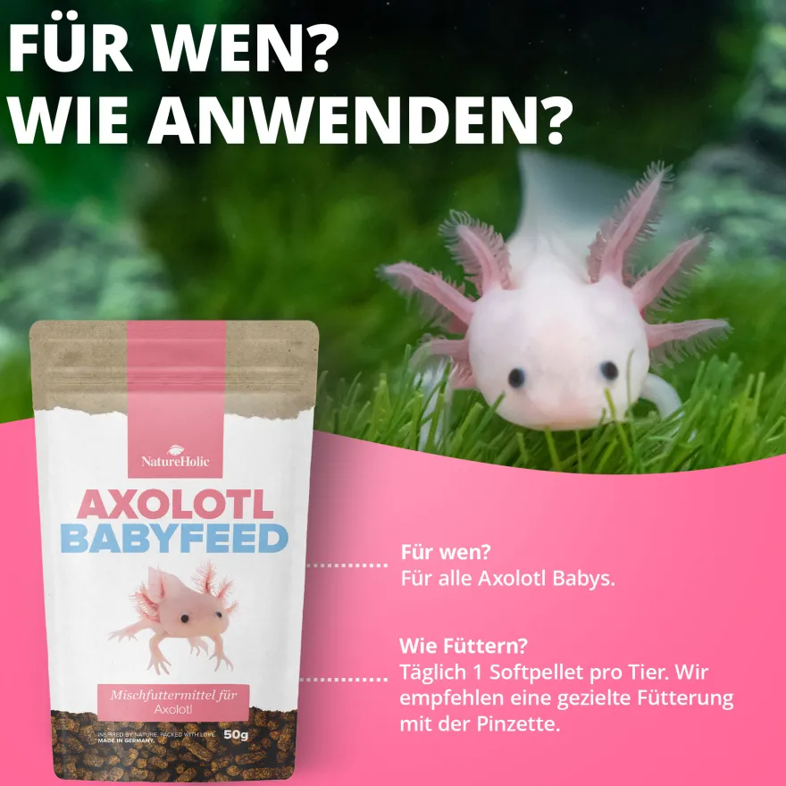 NatureHolic Axolotl Babyfeed, Jungtier Axolotl Softfutter, 50 g