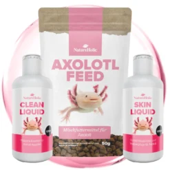 NatureHolic Axolotl Pflege-Set, Wasserpflege, Schleimhautschutz & Spezialfutter