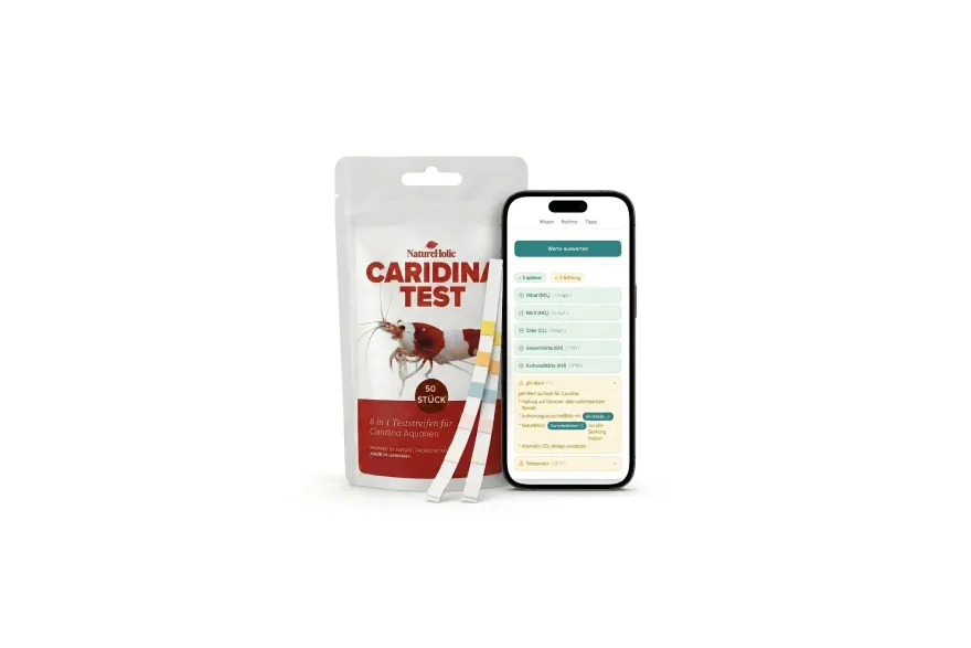 NatureHolic Caridina Test Kit – Wassertest für Weichwasser-Garnelen – 50 Tests