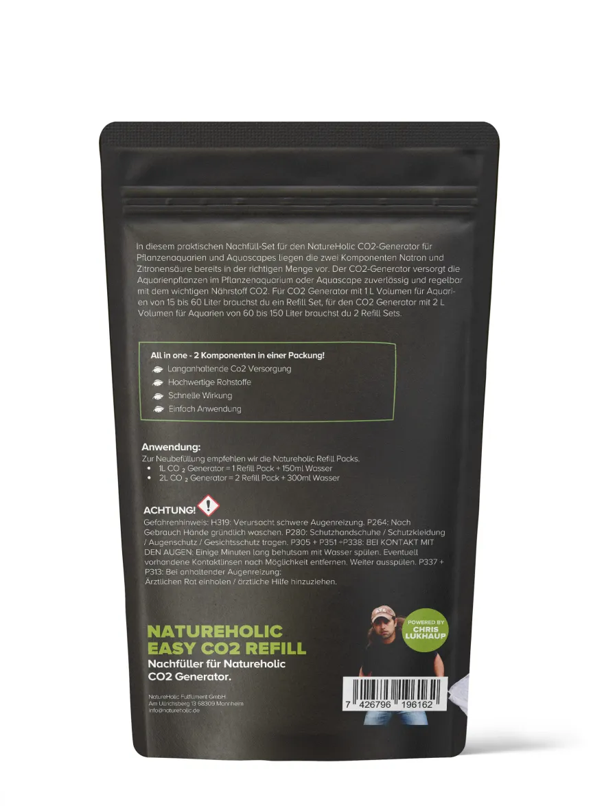 NatureHolic CO2 Easy Refill, Nachfüllset CO2 Anlage, 200 g