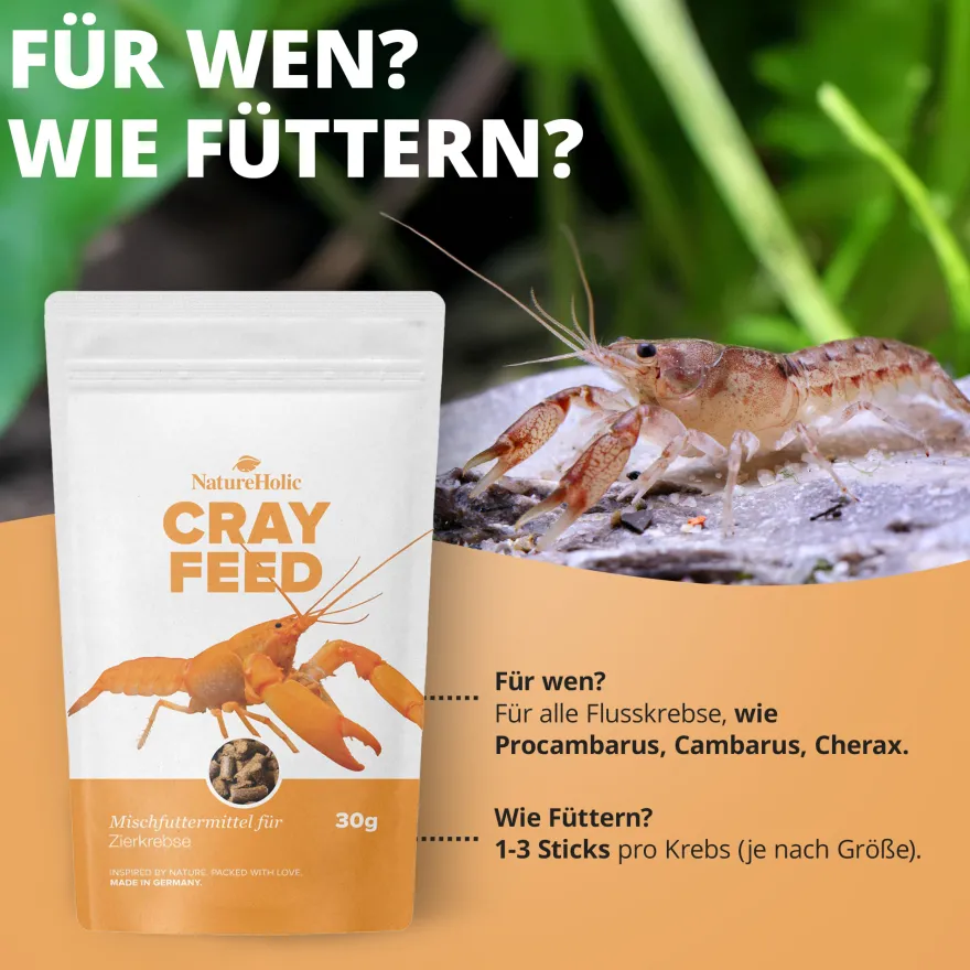 NatureHolic Crayfeed, Krebsfutter, 30g