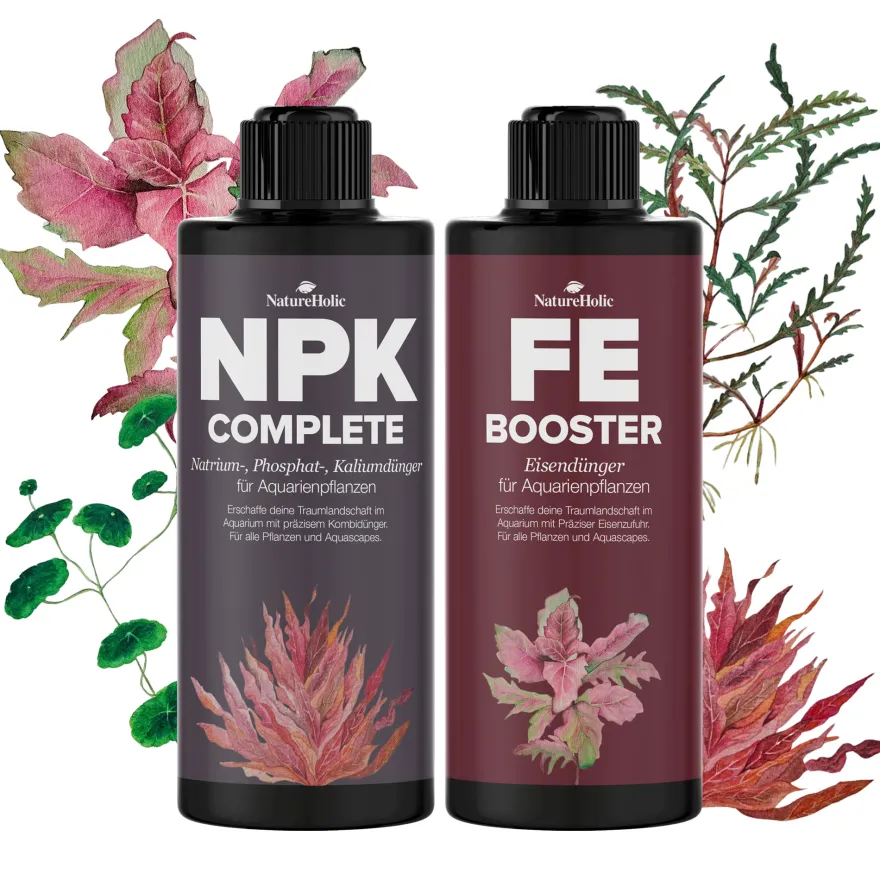 NatureHolic Dünger Starter-Set, Aquarium Flüssigdünger, 2 x 250 ml