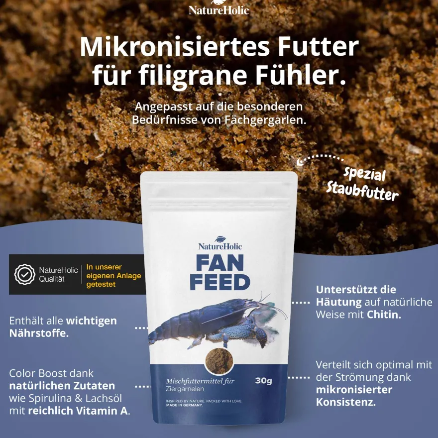 NatureHolic Fanfeed, Fächergarnelen Futter, 30 g
