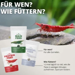 NatureHolic Futter Paket, Mainfeed + Proteinfeed + Mineralfeed, Garnelenfutter, 3 x 30 g