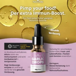 NatureHolic Garlic Drops, Fischfutter Zusatz für ein starkes Immunsystem, 30 ml