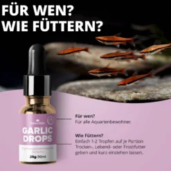 NatureHolic Garlic Drops, Fischfutter Zusatz für ein starkes Immunsystem, 30 ml