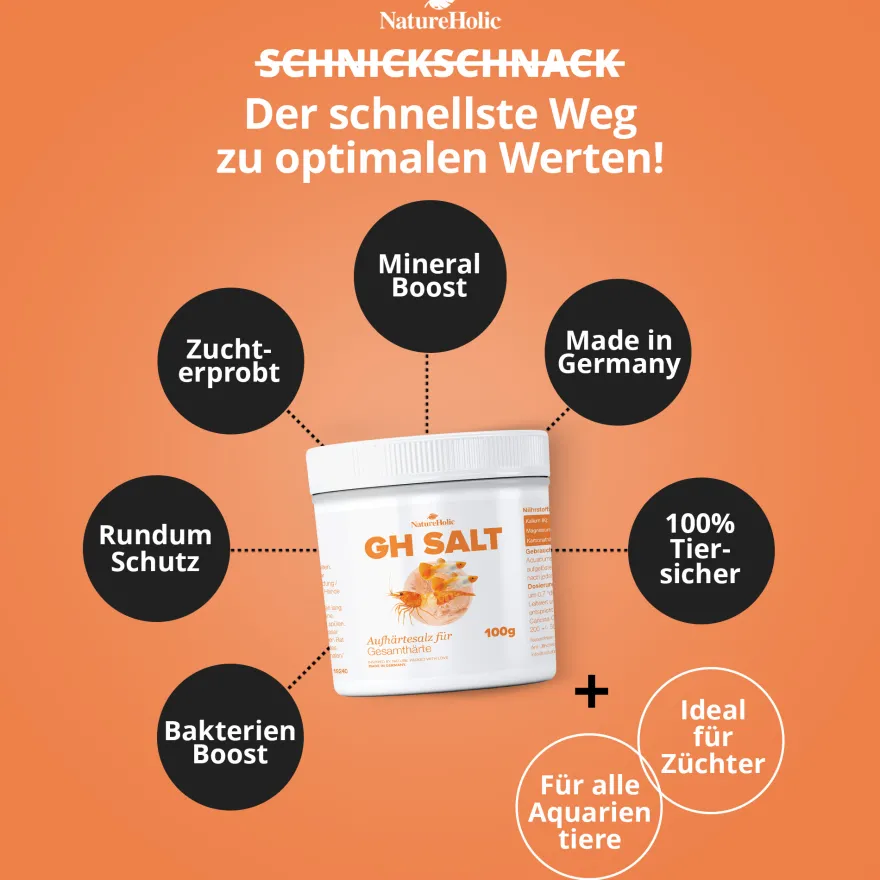 NatureHolic GH Salt, Aufhärtesalz zur Erhöhnung der Gesamthärte, 100 g