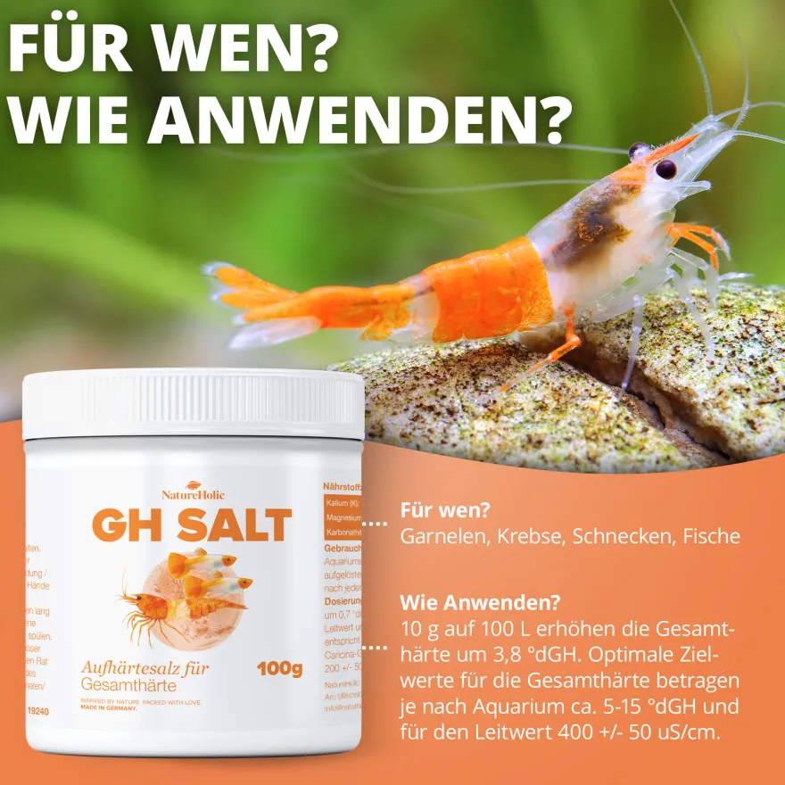 NatureHolic GH Salt, Aufhärtesalz zur Erhöhnung der Gesamthärte, 100 g