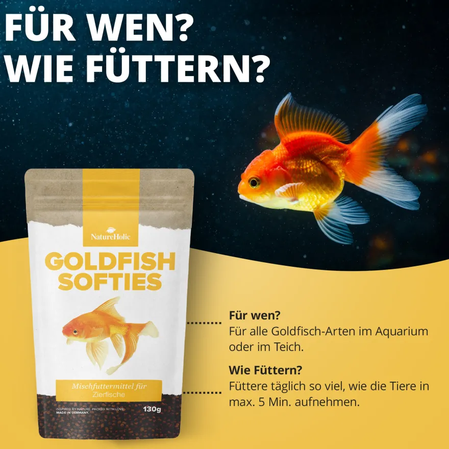 NatureHolic Goldfish Softies, Goldfischfutter, 130 g