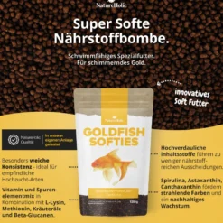 NatureHolic Goldfish Softies, Goldfischfutter, 130 g