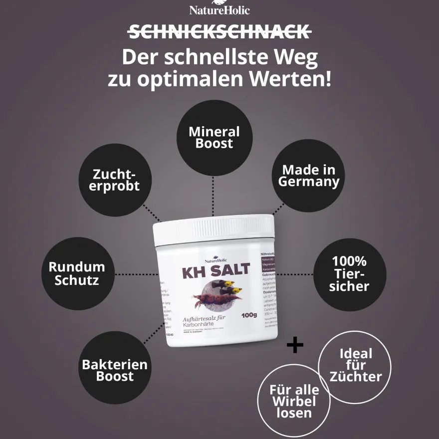 NatureHolic KH Salt, Aufhärtesalz zur Erhöhnung der Karbonathärte, 100 g