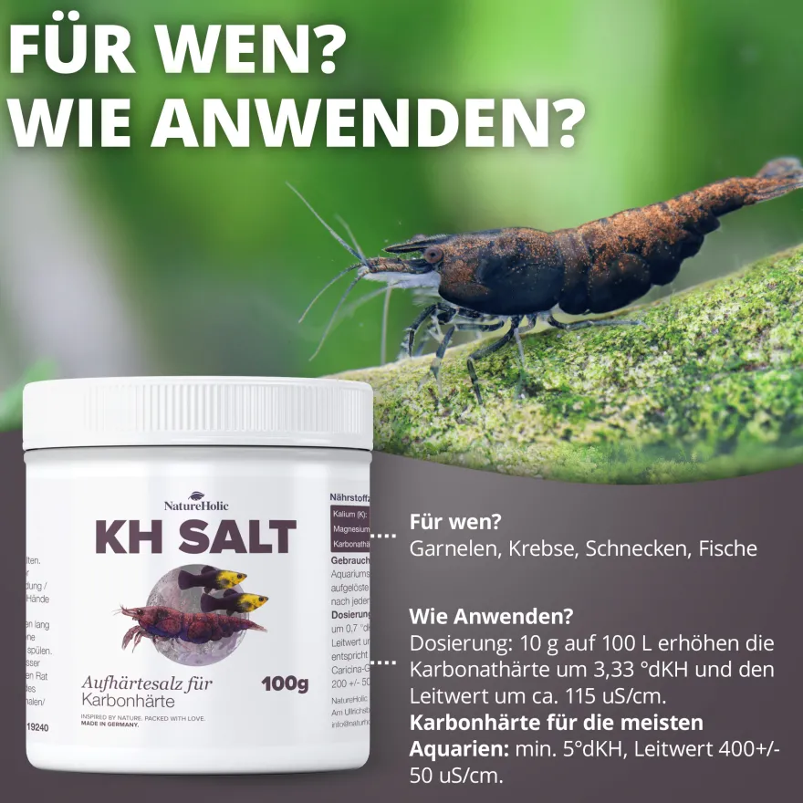 NatureHolic KH Salt, Aufhärtesalz zur Erhöhnung der Karbonathärte, 100 g