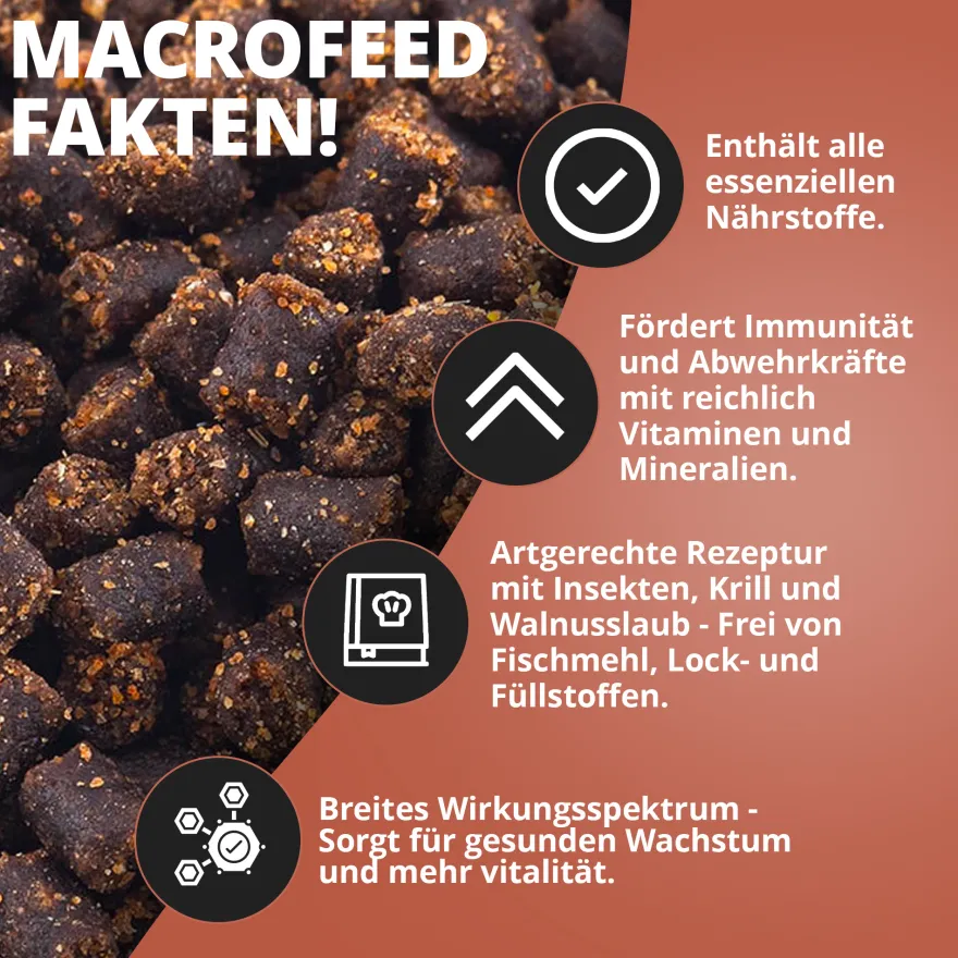 NatureHolic Macrofeed, Großarmgarnelen Futter, 30 g