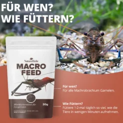 NatureHolic Macrofeed, Großarmgarnelen Futter, 30 g