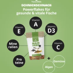 NatureHolic Mainfeed Flocke, Hauptfutter für Zierfische, 50 ml