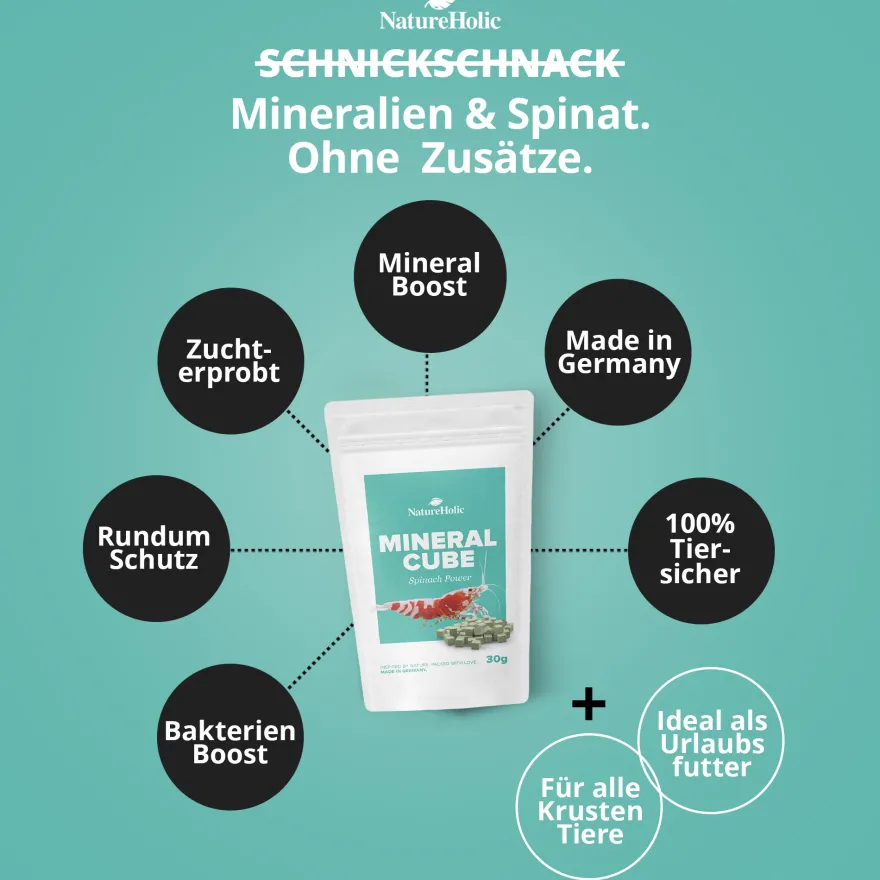 NatureHolic MineralCube Spinat Power, Mineralfutter, 30 g