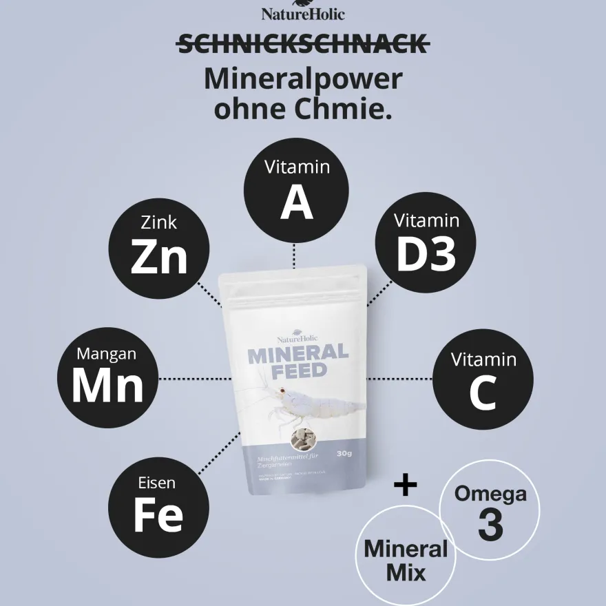 NatureHolic Mineralfeed, Garnelenfutter, 30 g