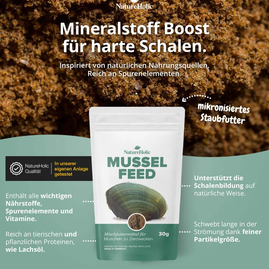 NatureHolic Musselfeed, Muschelfutter, 30 g
