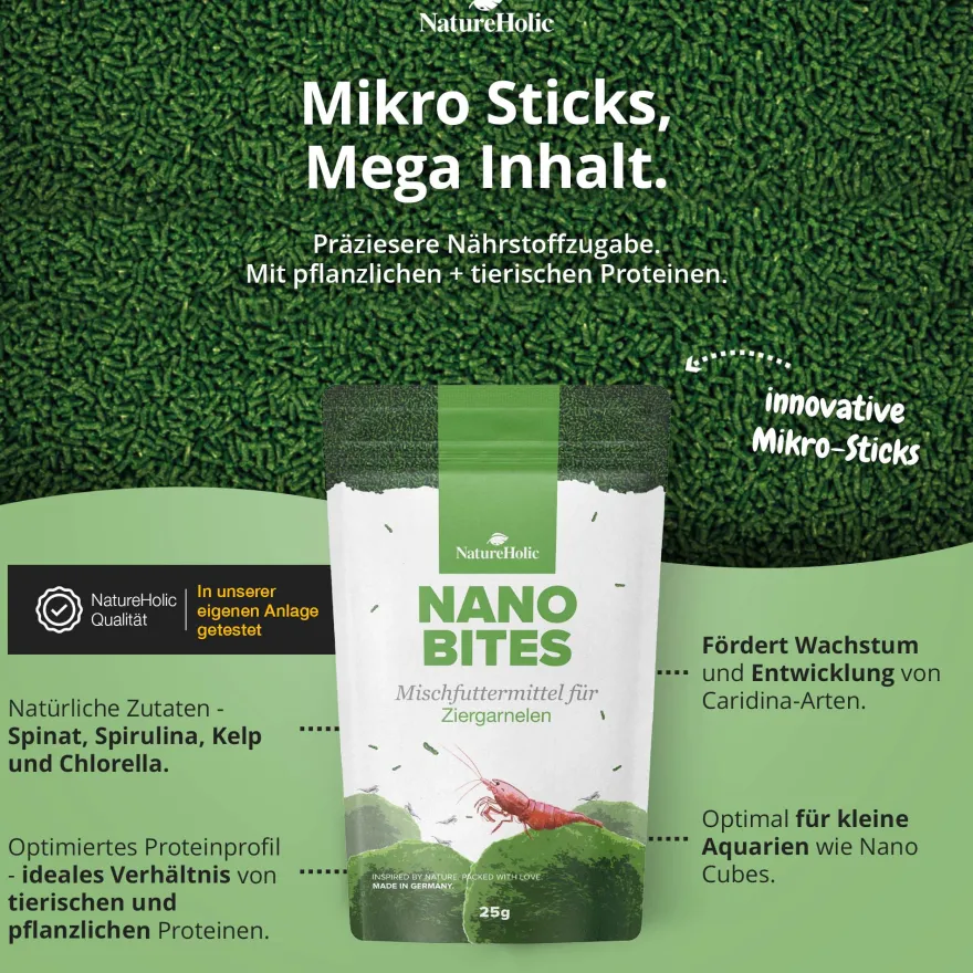 NatureHolic Nano Bites, Futter für Wirbellose, 25 g