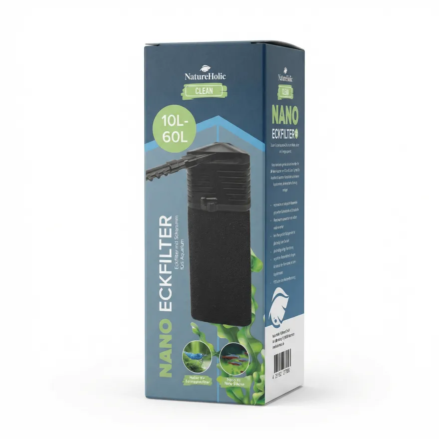 NatureHolic Nano Eckfilter, Der Garnelenfilter, 100% Garnelen- & babysicher