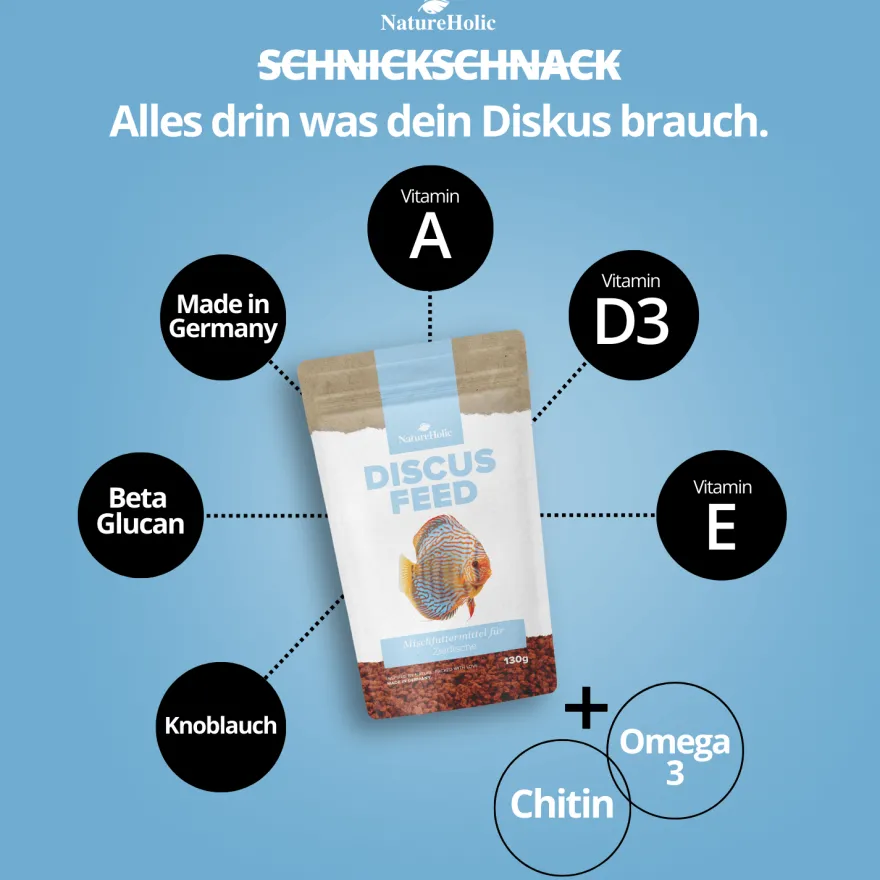 NatureHolic NatureHolic Discusfeed, Granulatfutter für Diskusfische, 130 g