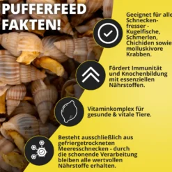 NatureHolic Pufferfeed, Schnecken für Kugelfische, 30 g