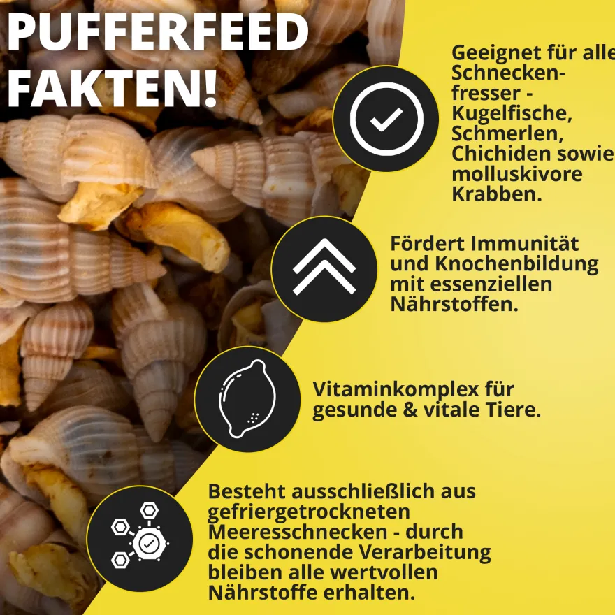 NatureHolic Pufferfeed, Schnecken für Kugelfische, 30 g