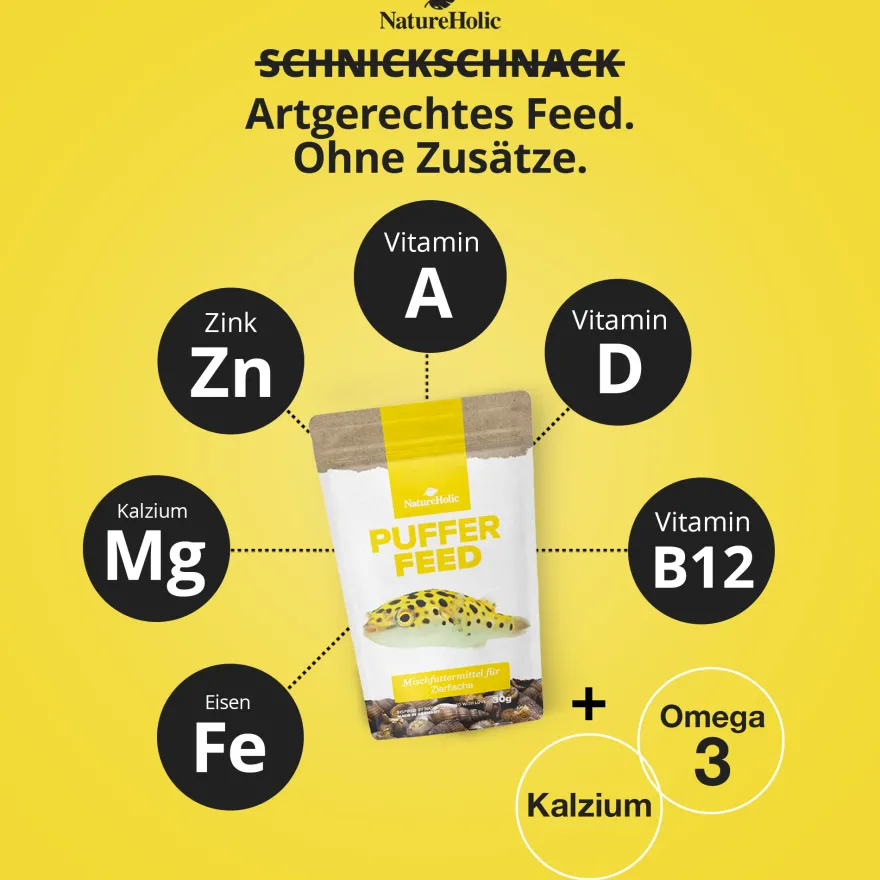 NatureHolic Pufferfeed, Schnecken für Kugelfische, 30 g