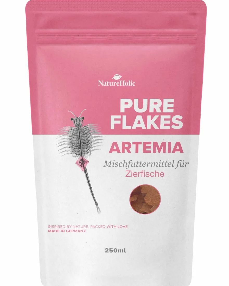 NatureHolic Pure Flakes Artemia, Futter für Fische und Wirbellose, 30 g