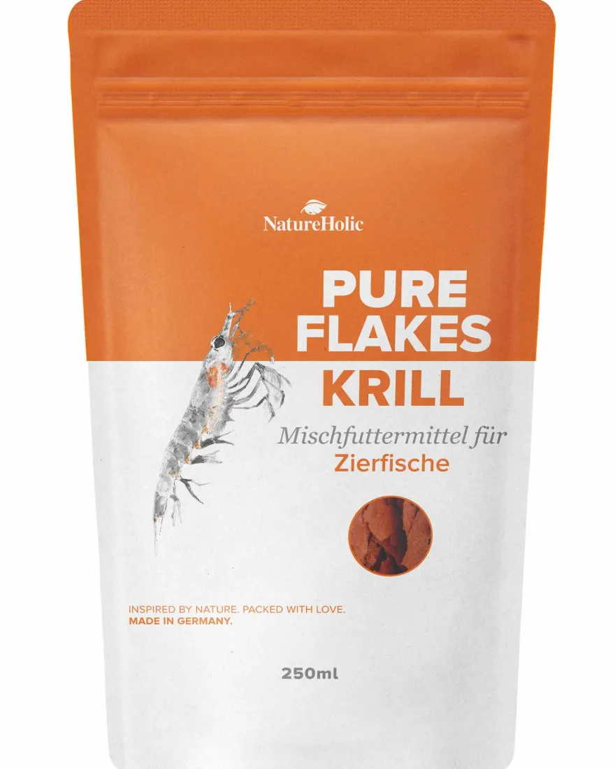 NatureHolic Pure Flakes Krill, Zierfischfutter, 30 g